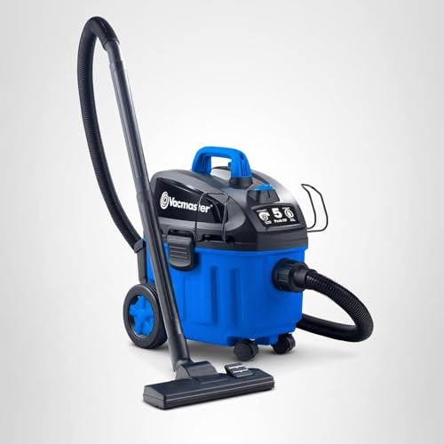 Vacmaster 4 Gallon, 5 Peak HP with 2-Stage Industrial Motor Wet/Dry Floor Vacuum, VF408, Blue