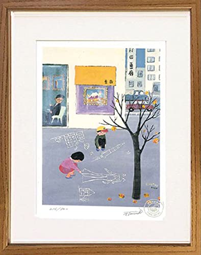 谷内こうた、【クレヴォンの橋】、希少な大判額装用画集より、美品