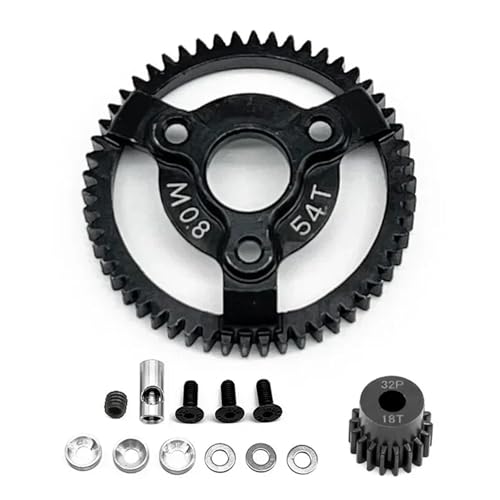 RC��������̕��i For Traxxas For Slash For Stampede For Rustler 6842 6843 3956 1/10 �d���|���R���C���M�A 32 �s�b�` 0.8 ���[�g�� 4 × RC �J�[(54T AND 18T)