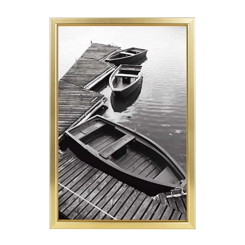 Giverny 8x12 Picture Frames, Gold Photo Frames for Wall Mounting, Simple Design Glossy Finish Frame Perfect for Home Decoration, Office, Hotel and Various Ceremonies Praties