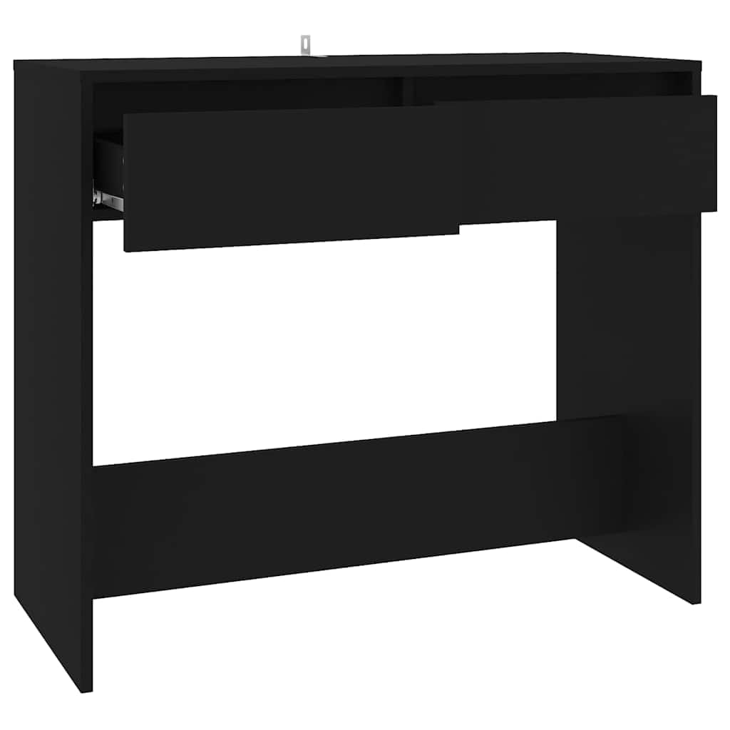 Tavolo consolle nero, tavolo da corridoio con 2 cassetti, 89 x 41 x 76,5 cm | Tavolino versatile per corridoio e camera da letto, robusto scaffale decorativo con cassetti in legno.