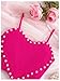 OYOANGLE Girl's Cute Pearl Beaded Spaghetti Strap Cami Top Asymmetrical Hem Slim Fit Crop Tops Hot Pink 10Y