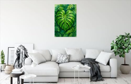 Impression botanique tropicale Monstera grand format 68,6x101,6 cm pour déco murale