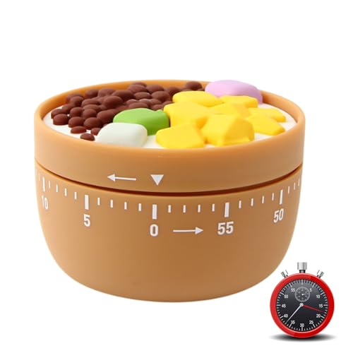 Temporizador de giro manual para cocinar y hornear en forma de postre, recordatorio de aprendizaje sin campana de batería, 1 pieza - Envía productos desde un almacén local