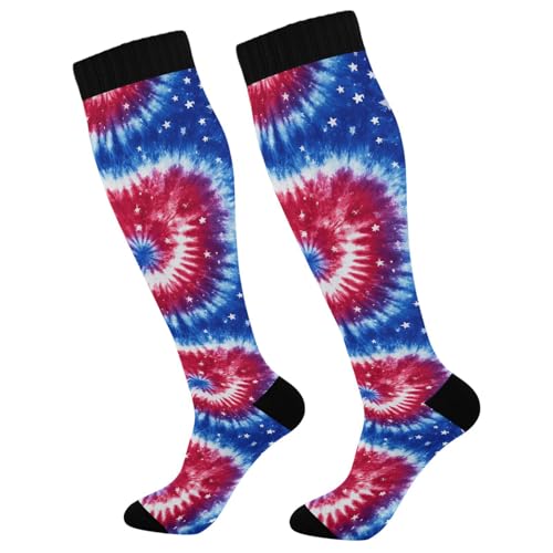Image of Wusikd Blue Yellow Monster Trucks Compression Socks for Women and Men Circulation Long Socks for Athletic Running 1