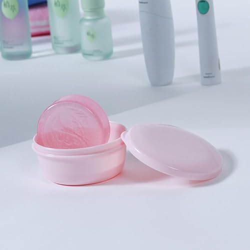 Miniatura 5 de Paquete de 4 jaboneras redondas portátiles, impermeables, con tapa a prueba de fugas, para baño, ducha, gimnasio