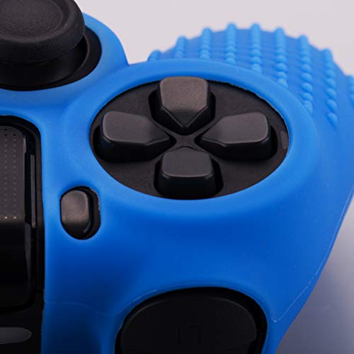 YoRHa Studded Dots Silicone Rubber Gel Customizing Cover for Sony PS4/slim/Pro Dualshock 4 Controller x 1(Red&Blue) with Pro Thumb Grips x 8 - Thumbnail 7