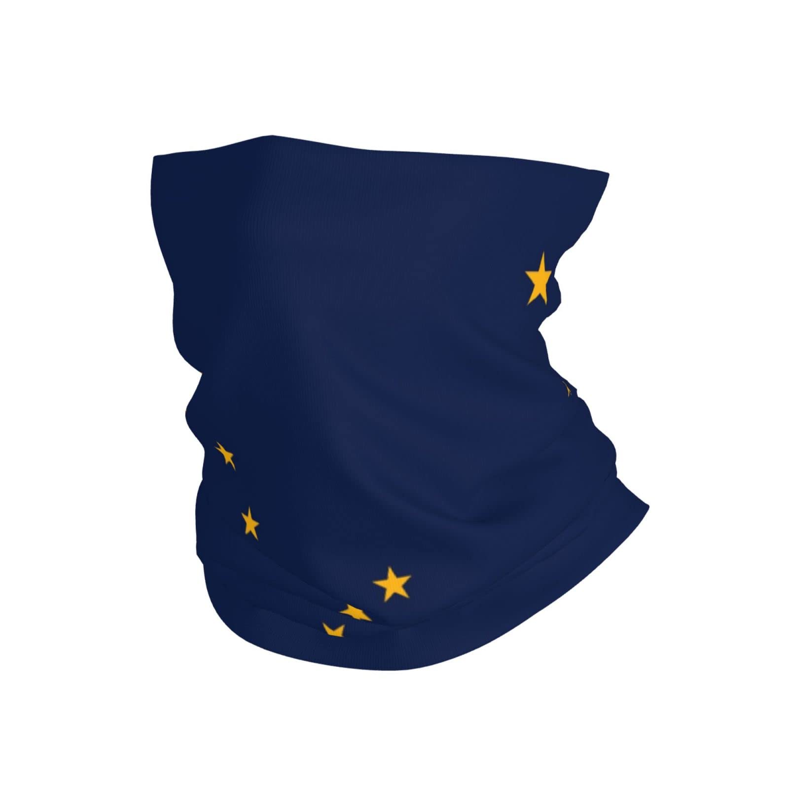 Cache-Cou Drapeau De L'Alaska Tour De Cou Élastique Cache Cou Elastique Respirant Écharpe Demi-Visage pour Vélo Moto Yoga 25X50 CM