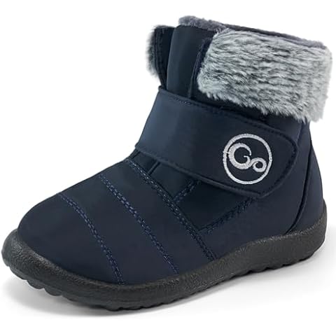FUDYNMALC Girls Boys Winter Snow Boots - Comfortable Warm Toddler Winter Shoes Waterproof Lightweight Kids Ankle Booties Outdoor Walking Cover