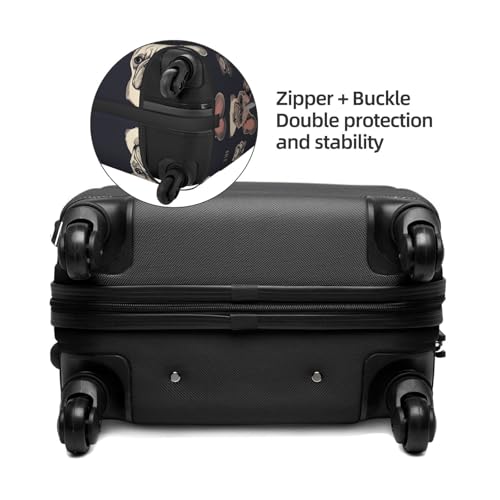 I Love French Bulldog Luggage Cover for Suitcase TSA Approved Elastic Suitcase Cover Anti-Scratch Travel Luggage Protector Cover Washable Trolley Case Cover Fit 18-32 Inch Luggage Small4