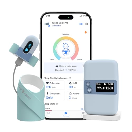 BabyO2 Smart Baby Monitor, Sleep Sock Monitor with Sleep Pattern ...