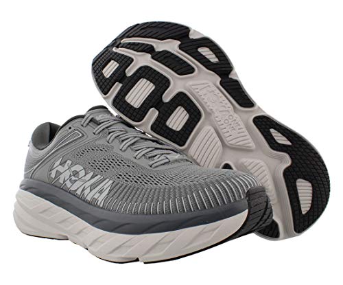 HOKA ONE ONE Bondi 7 Wide Mens Shoes Size 12, Color: Wild Dove/Dark Shadow