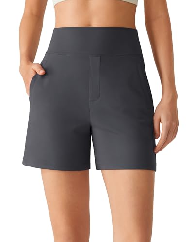 Image of G4Free EverGoing Women's Casual Shorts High Waisted 4'' / 5'' Comfy Shorts with Pockets for Yoga Workout Lounge
