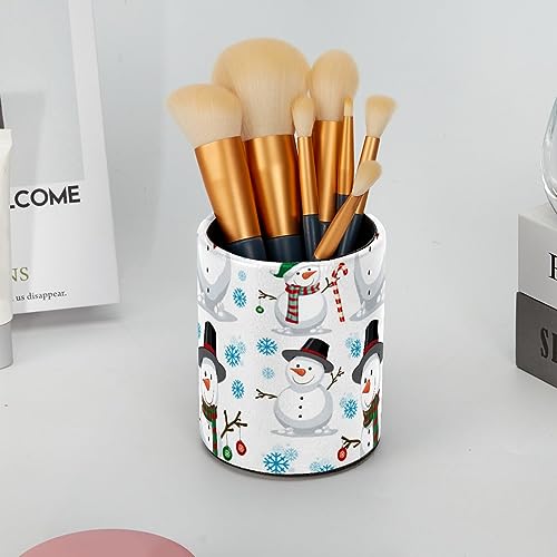Porte-crayons en cuir synthétique de qualité supérieure au design flocon bleu