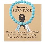 Gzrlyf Ovarian Cancer Awareness Bracelet Cervical Cancer Gift Ovarian Survivor Gift PTSD Support Bracelet Patient Jewelry (bluetealribbon bracelet)