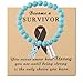 Gzrlyf Ovarian Cancer Awareness Bracelet Cervical Cancer Gift Ovarian Survivor Gift PTSD Support Bracelet Patient Jewelry (bluetealribbon bracelet)