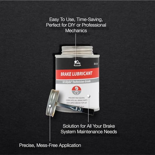 Image of AGS Automotive Solutions Silicone-Based Brake Lubricant - Eliminate Squeals and Enhance Performance with Brush Top Can Application, Long-Lasting, 8oz - Excellent for Complete Brake Assembly Tasks