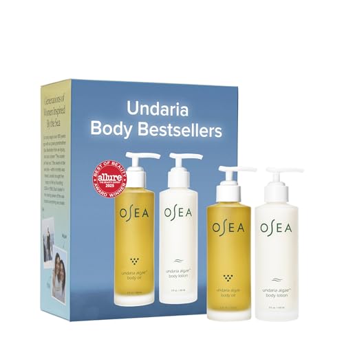OSEA Undaria Body Bestsellers Full Size Set – Limited Edition Holiday Bundle – Includes Undaria Algae™ Body Oil 5oz & Undaria Algae™ Body Lotion 5oz – Hydrating & Firming Body Care