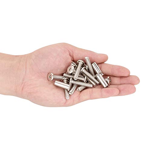 Pgmj 40 Sets M6 Binding Post Screws Rivet Socket Cap Connecting M6 Bolts Cap Nuts Assortment Kit For Baby Bed Furniture,Leather Saddles Purses Belt Repair,Scrapbook Photo Albums Binding (M6X30Mm-D) #TOP5