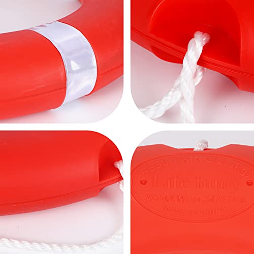 28 Inch Boat Safety Throw Ring With Water Floating Lifesaving Rope 98.4Ft Set, 2.5 Kg International Standard Throw Ring, Outdoor Professional Throwing Ring Rope Rescue Lifeguard Lifesaving #TOP1