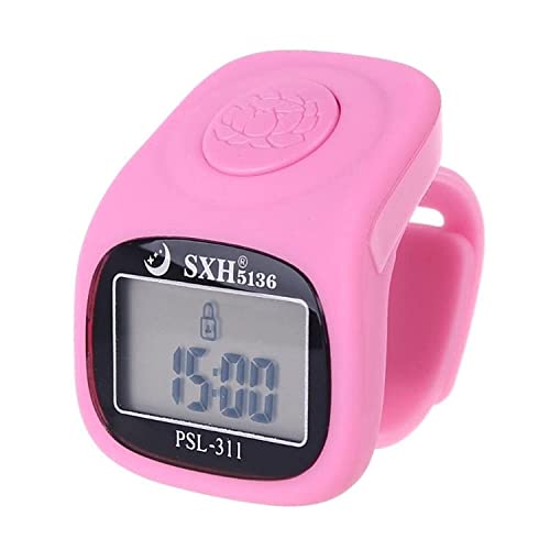 PHONEX Tally Counter Clicker : Multi-Channel Digital Finger Counter Tasbih with LED, Beep Sound, Time Clock & Reset Button - Premium Quality Dhikr Counter & Tasbeeh Counter (Pink)