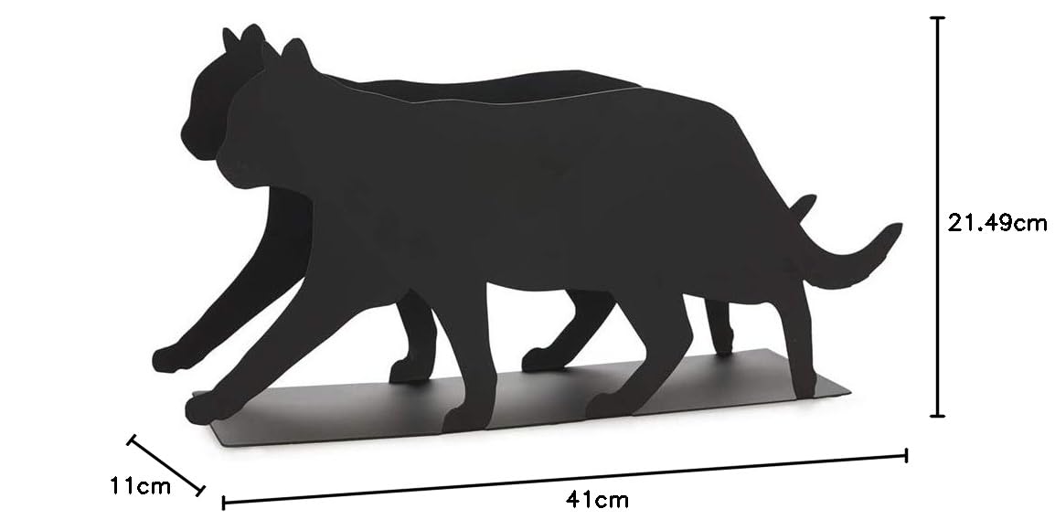 Balvi Porte-revues Feline Couleur noir Pratique et décoratif en forme de chat Fer 21,5 cm