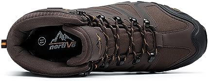 NORTIV 8 Men's Ankle High Waterproof Hiking Boots Outdoor Lightweight Shoes Trekking Trails Armadillo,Size 12W,Brown/Black/Tan,160448_M — view 5