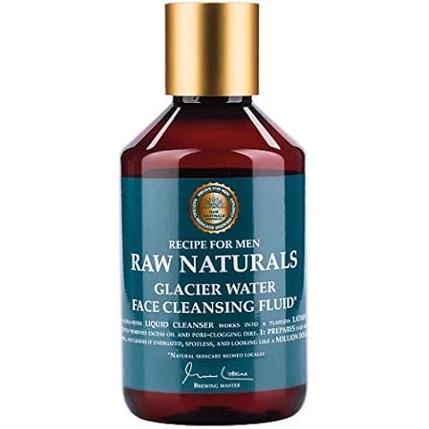 Raw Naturals GLACIER WATER Face Cleansing Fluid | Natural men’s face wash | Cleanses deeply, naturally & carefully | Natural product from your local Swedish Skincare Microbrewery | 250ml Cover