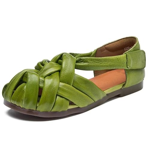 Women's Ethnic Mary Jane Flats - 1.5cm Woven Platform Summer Hollow Slippers
