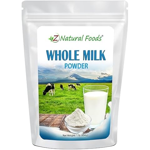 Z Natural Foods Premium Whole Milk Powder - Powdered Milk for Baking, Cooking, Drinks - Dry Milk Powder, Pasteurized, Non-GMO, Gluten-Free, Kosher-Certified, 1 lb Cover