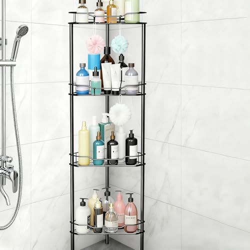Catálogo para Comprar On-line Estantes esquineros los más recomendados. 45 Esquinero para Baño Metal 4 Niveles Antioxidante, Organizador de Piso para Ducha con Cojines Adhesivos y 4 Ganchos, Patas Antideslizantes, Ahorra Espacio, Ideal para...