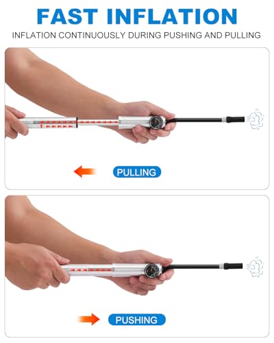 JULAI Mini bomba de bicicleta com calibre, bomba de quadro portátil – Bomba de choque para garfo e s