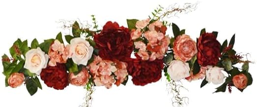 32" Rose/Peony/Hydrangea Swag for Wedding Party Home Garden, Wedding Arch Garden Wall Decoration, Weddings, Burgundy