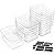 12 PACK Multi-Use Clear Plastic Storage Bins for Organizing w/ Labels - Home, Kitchen, Bathroom, Office, Pantry Cabinet Shelf Organizer Bins - SOHO Collection, RV, Fridge Organization Containers