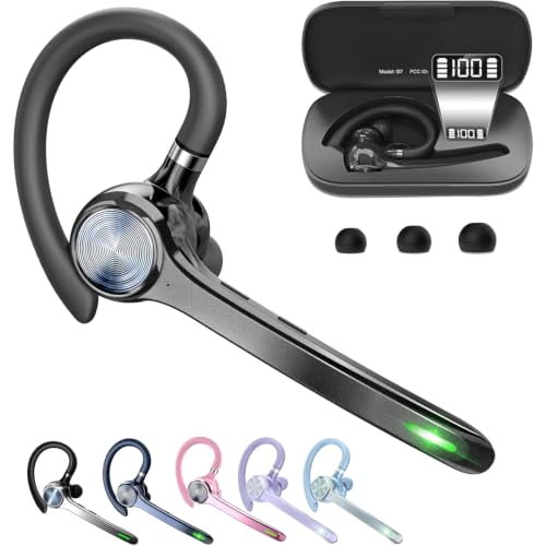 Image of HEIBAS Bluetooth Headset, Wireless Earpiece with Mic for Work