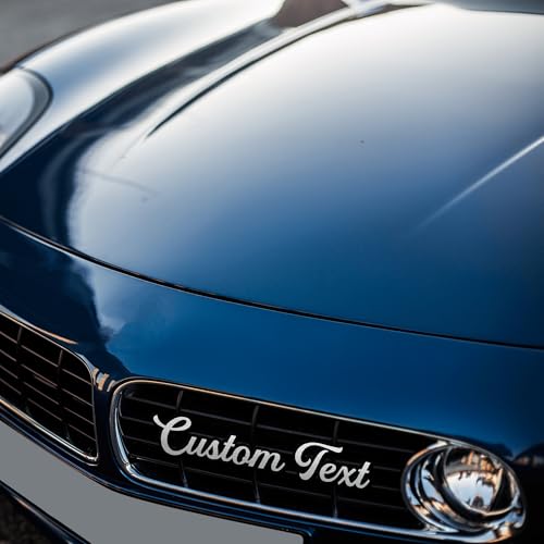 DIZZY New Car Emblem Badges Personalized - Acrylic Custom Text and Number Car Emblem with Adhensive Tape, Text Number, 3D Letter Automotive Badge for Front Hood (Fake Metal Finish)