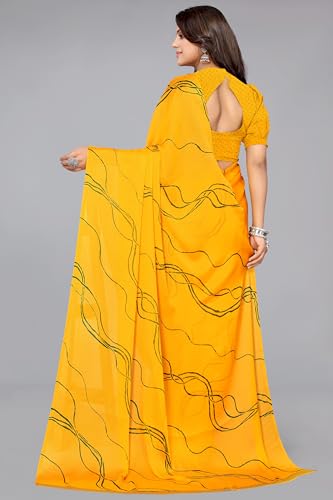 Image of MIRCHI FASHION Women's Ready to Wear 1 Minute Drape Chiffon Printed Saree with Blouse Piece