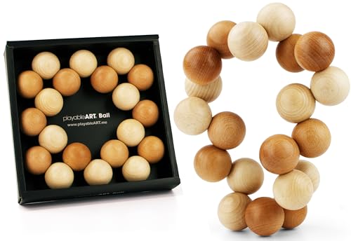 Ball - The Original Wooden Fidget Art Toy Decor Natural 20 | Connected Spheres Reshape into Endless Forms Creative Brain Teaser Calming Desk Play Great Gift for All Ages product thumbnail 8