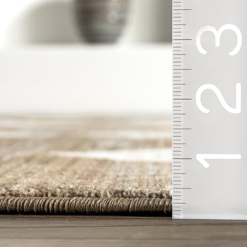 Image of Nuloom Fringed Performance Meline Beige /Blue /Ivory, 8' x 10'2 inch, Checkered, Soft and Cozy, High Traffic, Stain Resistant, Easy Clean, Durable Area Rug for Bedroom, Living Room, Dining, Den, Foyer
