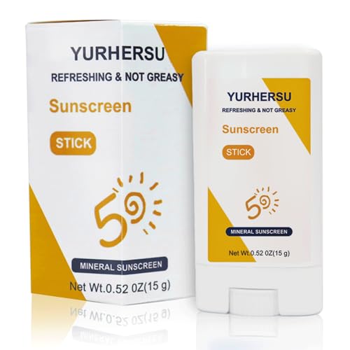 Mineral Sunscreen Stick, Blumenduft Sonnencreme Stick Gesicht 50, Feuchtigkeitsspendend Sun Stick, Nicht Fettend Sonnenschutz Gesicht Spf50, Praktisch Sunscreen Korean