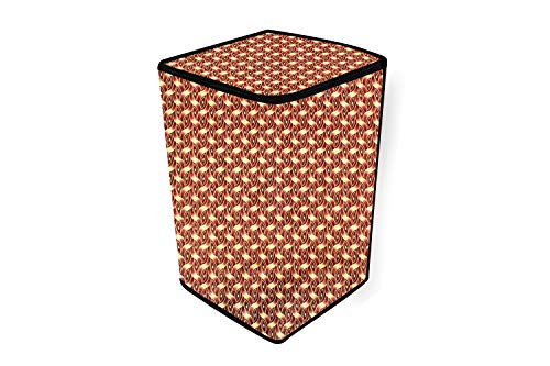 Image of Stylista Washing Machine Cover Compatible for LG 8 kg T9077NEDL1 Fully-Automatic Top Load Interlocked Ropes Pattern Brown