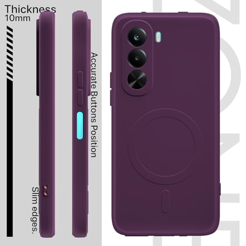 Image of Pikkme Back Cover for Realme P4x 5G Soft Matte Silicone | Slim Fit | Mag-Safe Design (Mag-Safe Not Support) Camera Protection Bumper Case (Purple)