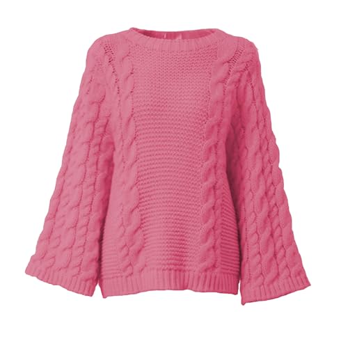 Women's Oversized Cable Knit Sweater Tops Loose Long Sleeves Crewneck Chunky Slouchy Baggy Pullover Sweaters3