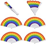 Carnavalife Abanicos de Arcoiris Multicolor Orgullo Gay Pride LGTBI LGTBIQ+ Plegable de Mano, Artículos para Fiesta actuación de Escenario