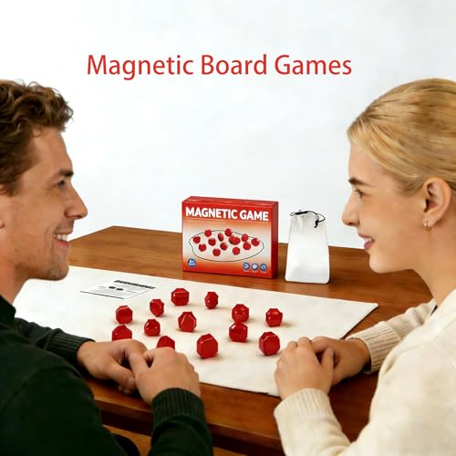 Juego de Ajedrez Magnético Mejorado con Cuerda y Piedras, Juego Magnético Divertido para Familia, Fiesta, Viaje y Camping, Juego para 2 Jugadores para Adultos miniatura 2