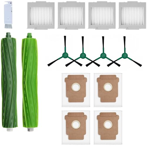 Kit de 13 accesorios compatibles con iRobot Roomba Max 705 Vac/Plus 504 Vac, las piezas de repuesto incluyen 1 cepillo principal, 4 cepillos laterales, 4 bolsas de polvo, 4 filtros y 1 herramienta de