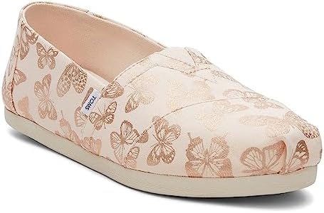 TOMS Women's, Alpargata Slip-On Peach Butterfly 8.5 M | Image 2