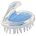 KENT SH1 BLU Scalp Scrubber Hair Brush & Scalp Exfoliator with 42 Soft Rubber Bristles for Distributing Shampoo and Conditioner, Shower Scalp Massage Tool