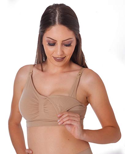 Sutiã Amamentação sem Costura, Feminino, Vestin, Bege, 46