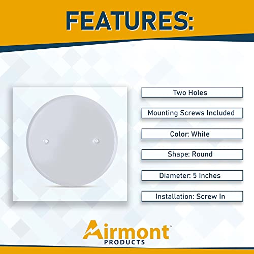 image for Airmont Products (2 Pack) AP-12031, 5 Inch White Metal Ceiling Blank-U